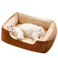 Rectangle Plush Pet Bed Dog Sofa Cozy Puppy Cat Bed-Coffee