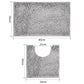 2 Piece Absorbent Bathroom Mat and U Shape Toilet Rug Set