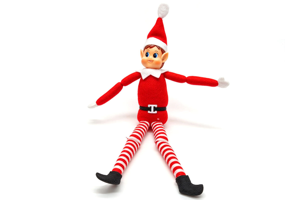 2Pcs Poseable Christmas Elf Fabric Doll Xmas Tabletop Decoration 40cm