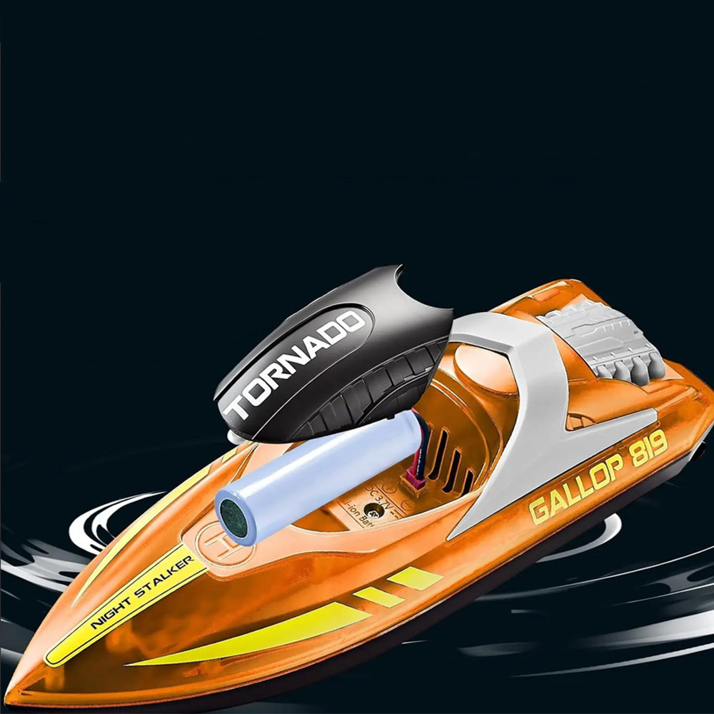 Rechargeable Water-resistant Remote Control Boat with Color LED Lights for Pool Lake
