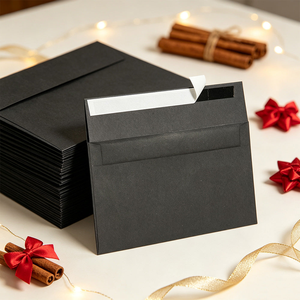 50 Pack Thick Kraft Paper Self Adhesive Envelopes for Cards Photos