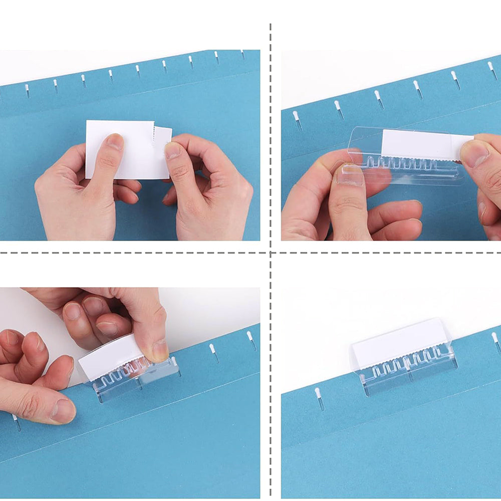 100Pcs PVC Hanging File Folder Tabs