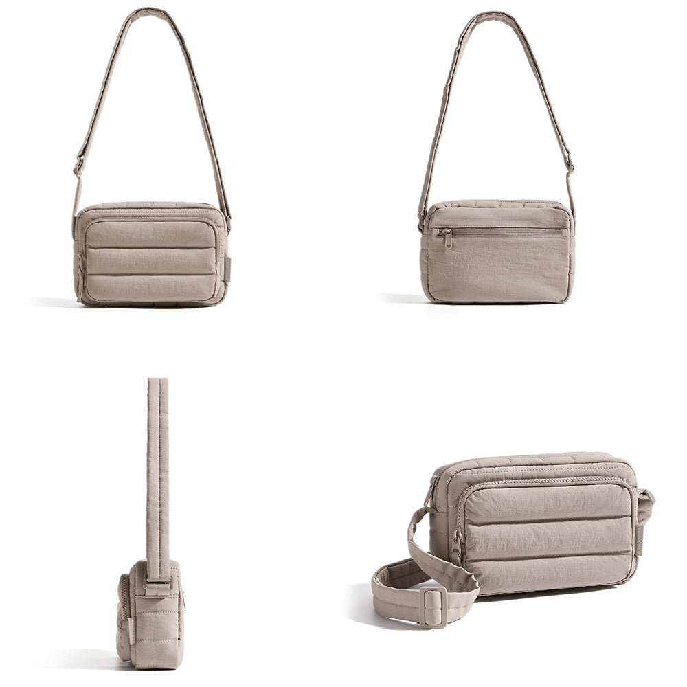 Crossbody Bag Lightweight Down-Feel Large Capacity for Commute Travel Sports