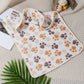 Pet Mat Paw Print Cat Dog Puppy Fleece Soft Pet Blanket Bed Cushion-White