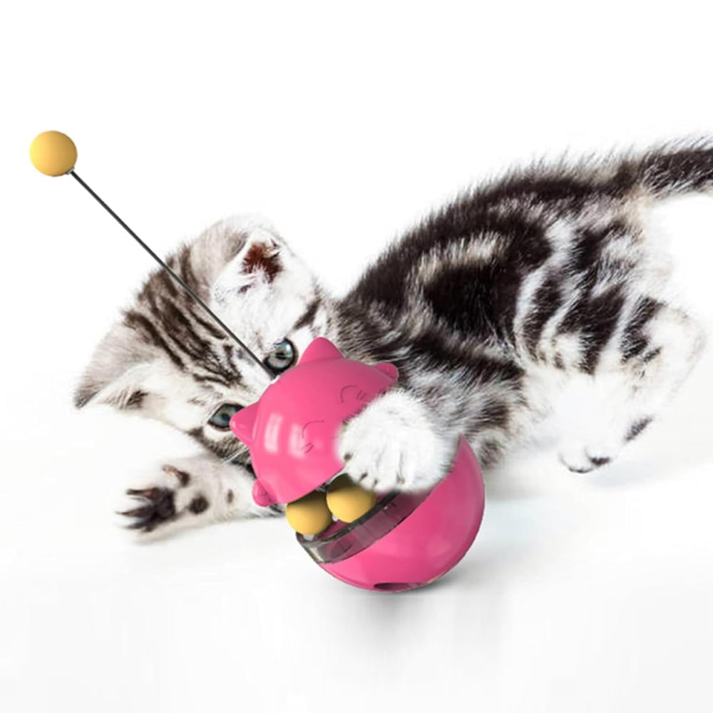 2Pcs Cat Treat Ball Tumbler Interactive Toy