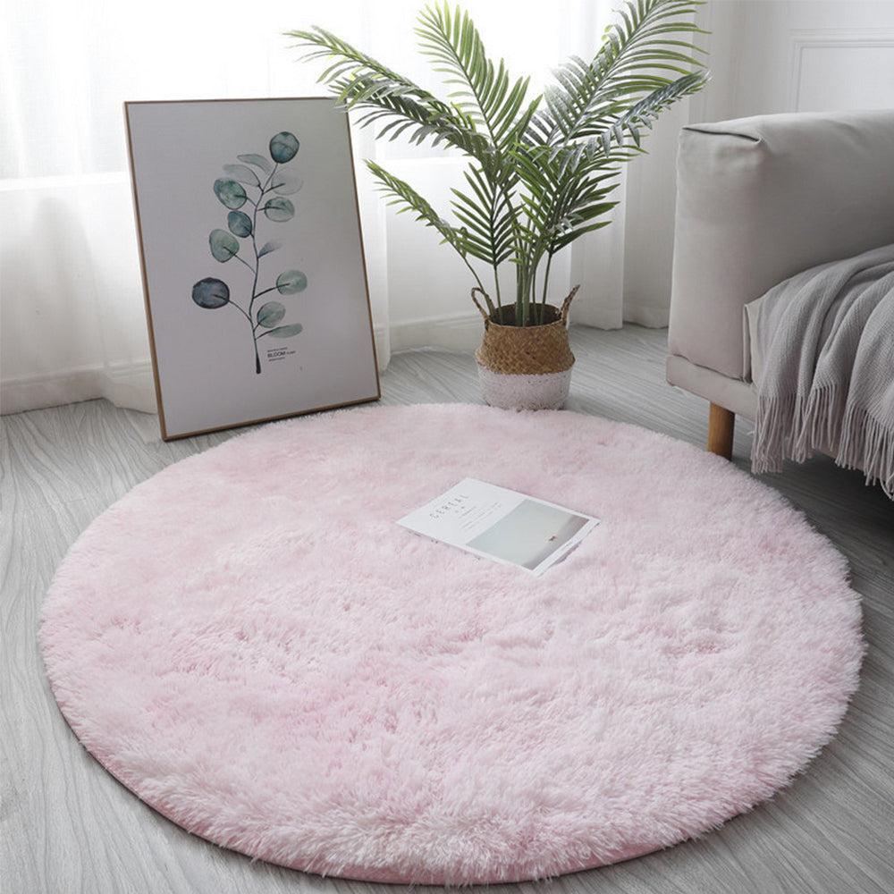 Round Fluffy Rug Plush Area Rug Soft Non Slip Carpet for Living Room Bedroom