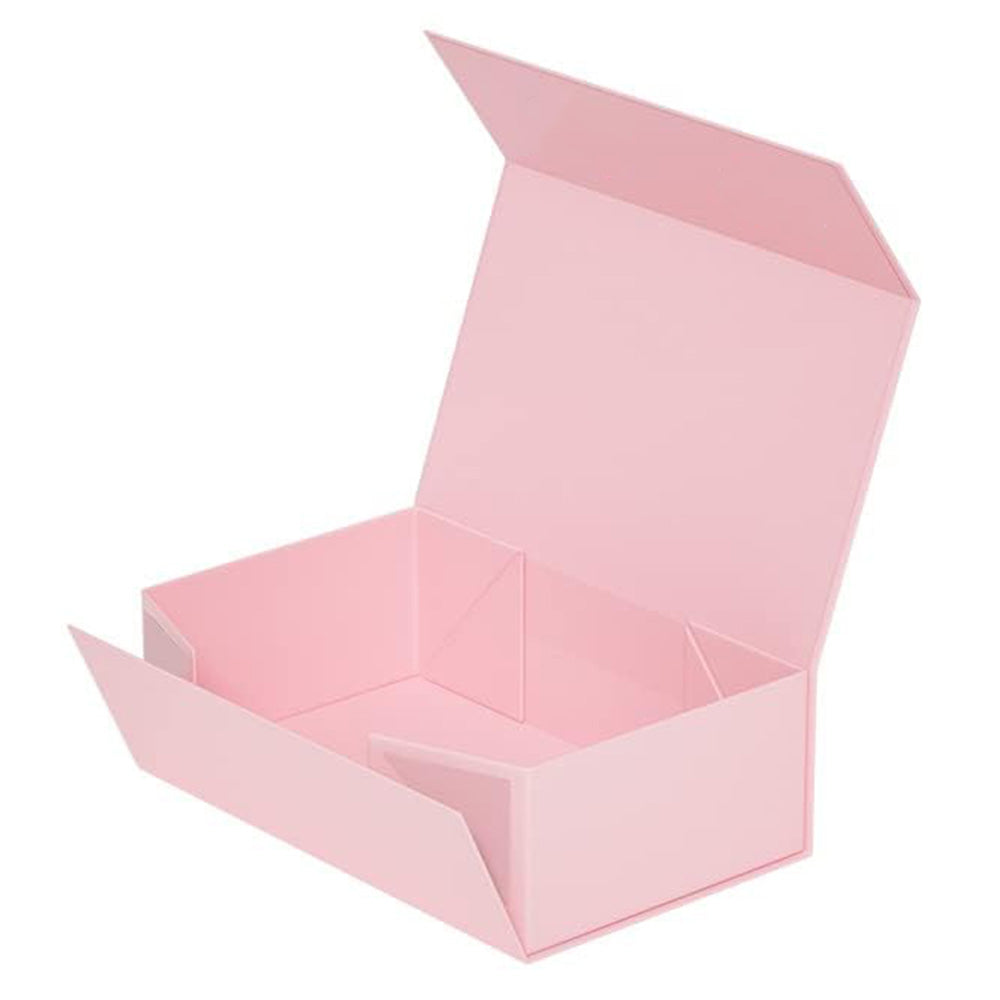 Easy Attached Foldable Cardboard Gift Box for Holiday Packaging-Pink