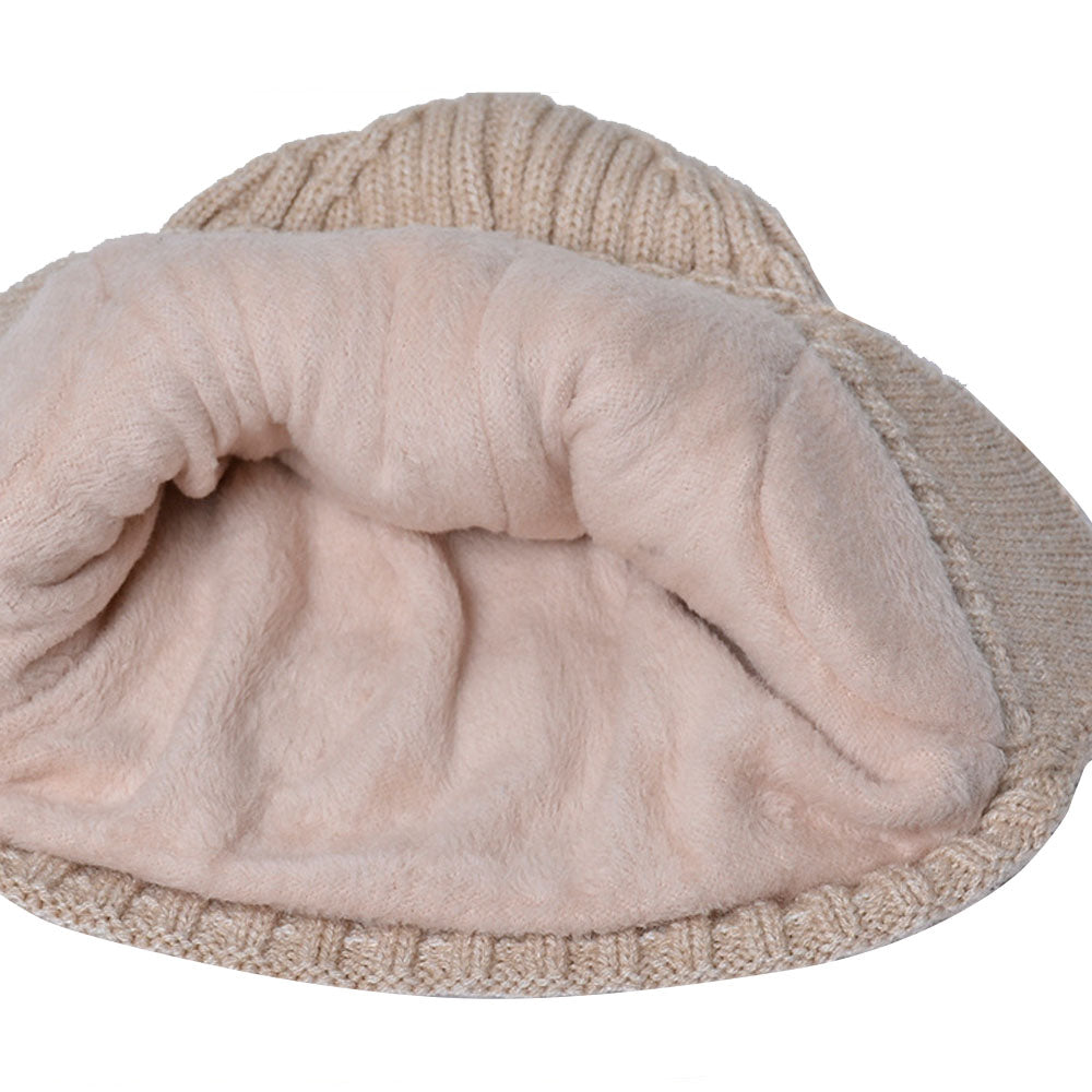 2-in-1 Warm Knitted Ear Flap Beanie Knitted Hat
