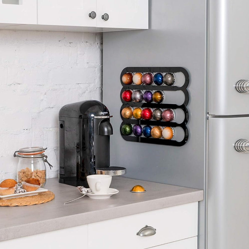 Magnetic Wall Mounted Coffee Pod Capsule Holder for Nespresso Vertuo Capsules