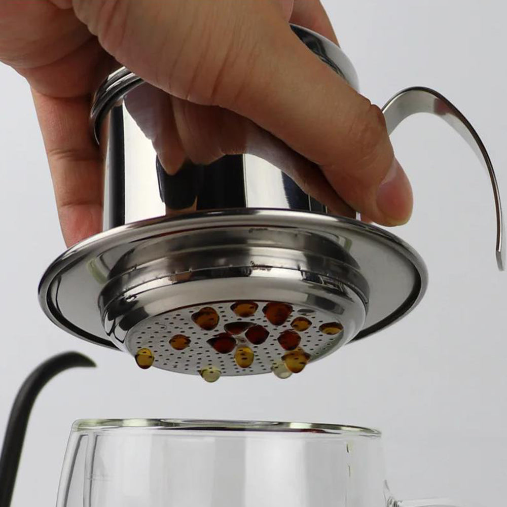 2Pcs 304 Stainless Steel Vietnamese Drip Coffee Pot Infuser for Home Filter Maker