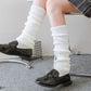 2Pcs The 80s Ribbed Knitted Long Socks for Women