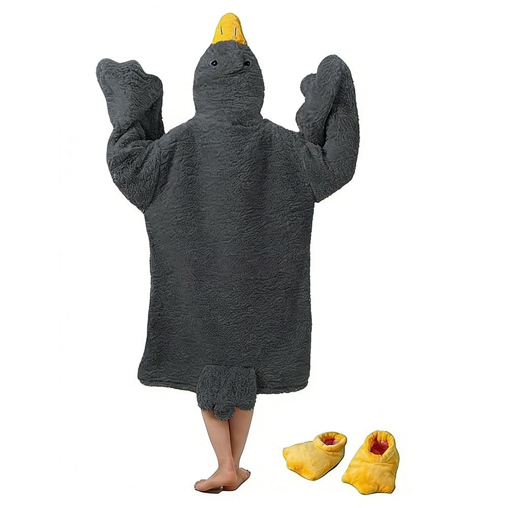 Oversized Hoodie Blanket Cartoon Goose Fleece Wearable Blanket-Style 2