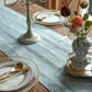 Vintage Farmhouse Woven Table Runner with Tassel for Dining Room Kitchen Reading Dresser
