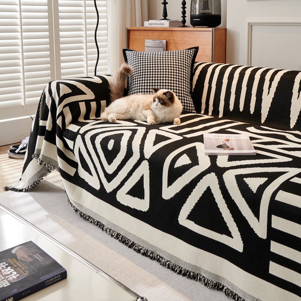Boho Plaid Sofa Cover