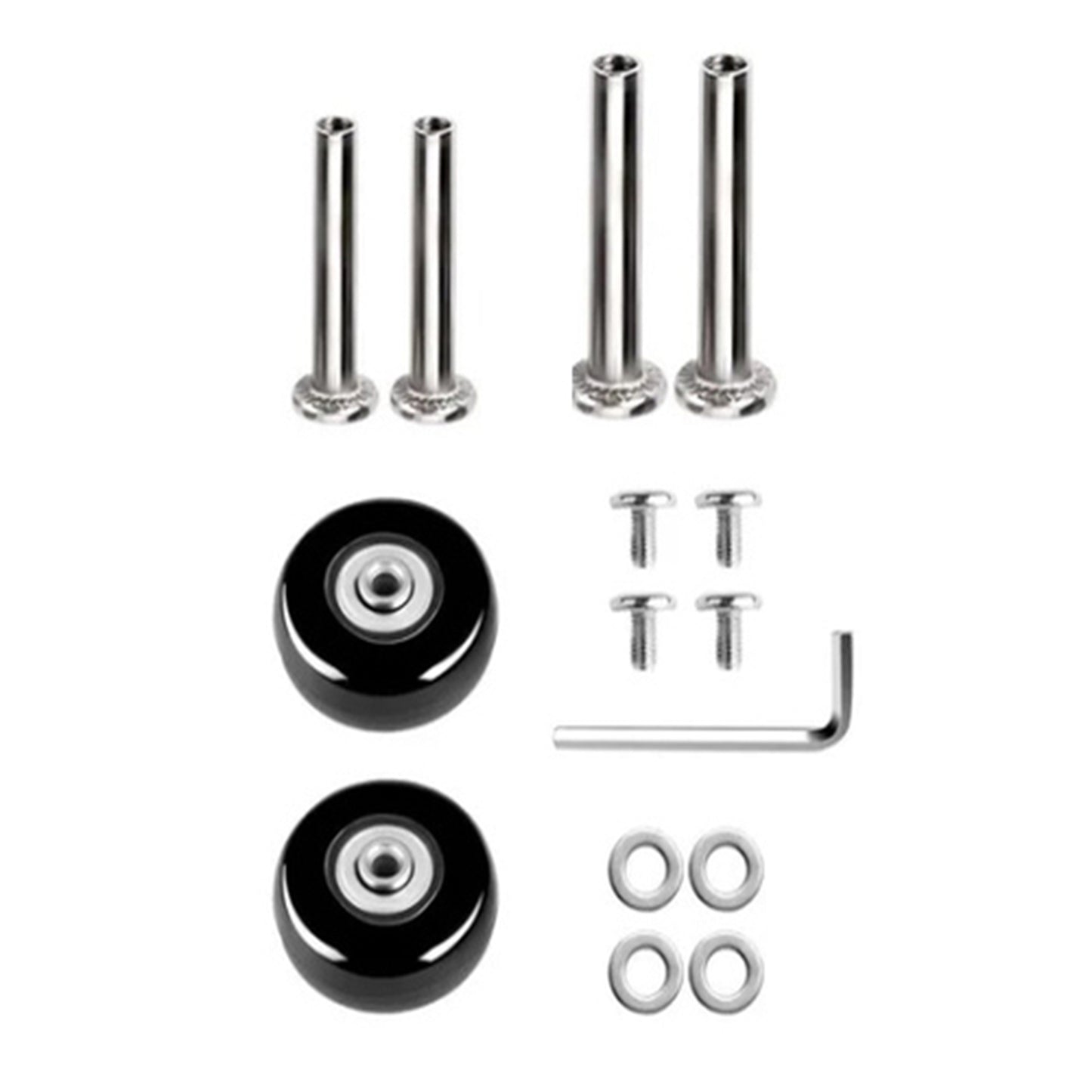 Set of 2 Luggage Suitcase Replacement Wheels Rubber Swivel Caster Wheels Bearings Repair Kits