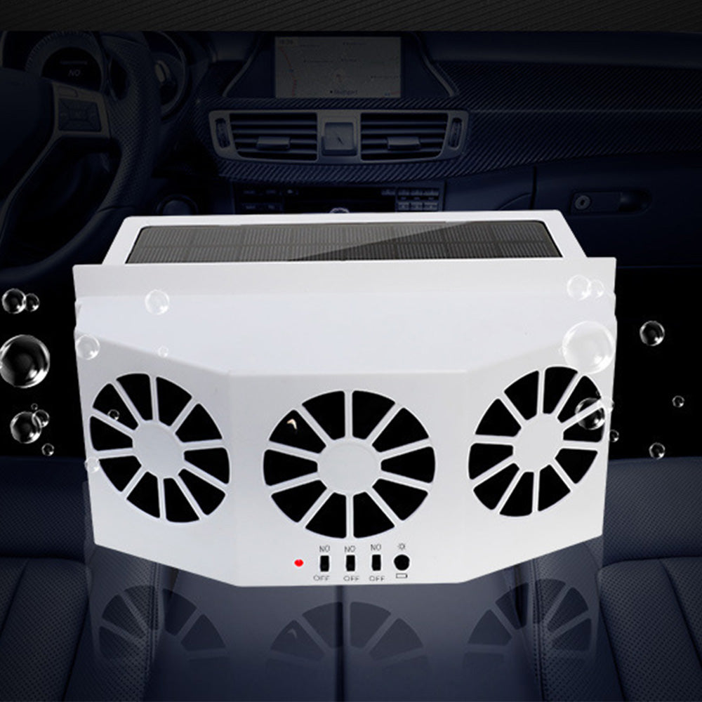 Solar Portable Car Cooler Fan 3 Fan Car Solar Power Air Vent Radiator Car Window Fan
