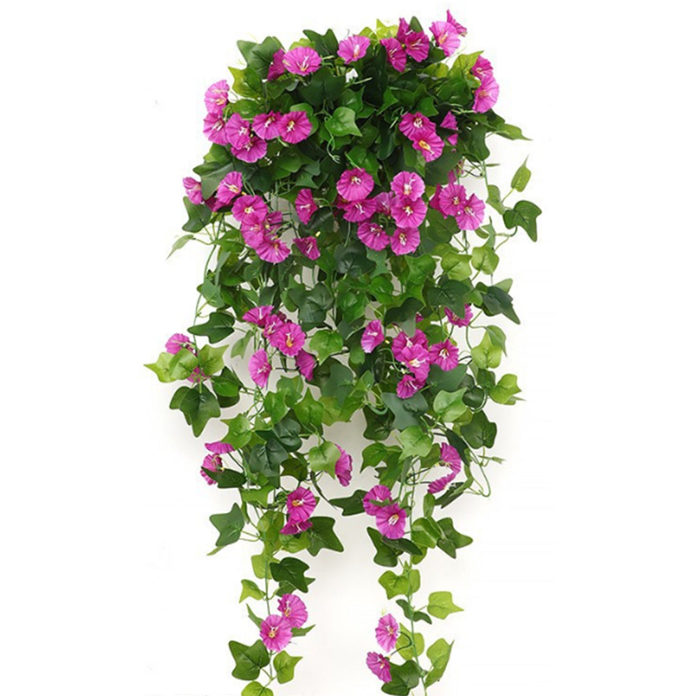 Artificial Morning Glory Vine Hanging Plant for Wall Decor