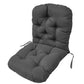 Solid Twill Swivel Rocker Chair Cushion High Back Water Resistant Pad-Grey