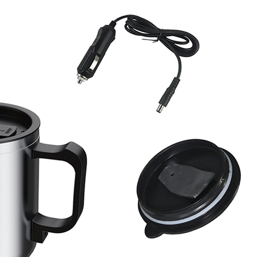 Car Electric Heating Mug 12V Stainless Steel Travel Cup 450ml