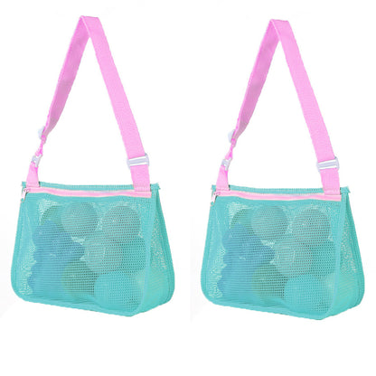 2Pcs Beach Toy Seashell Mesh Collecting Bag