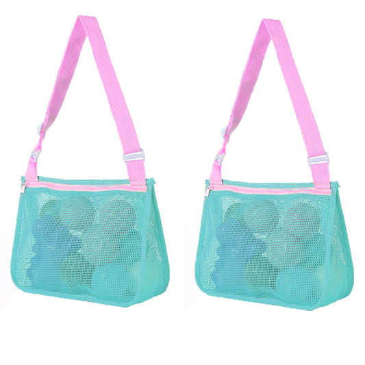 2Pcs Beach Toy Seashell Mesh Collecting Bag