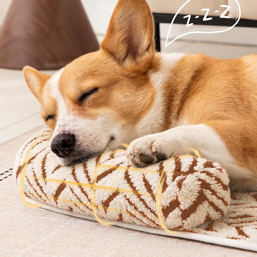 Thick Plush Non Slip Pet Mat for Sofa Chair Window Seat-Coffee