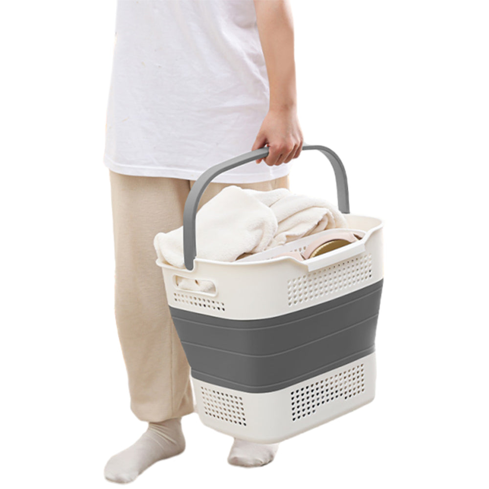 35L Collapsible Laundry Basket Clothes Hamper Washing Cleaning Organizer Bin