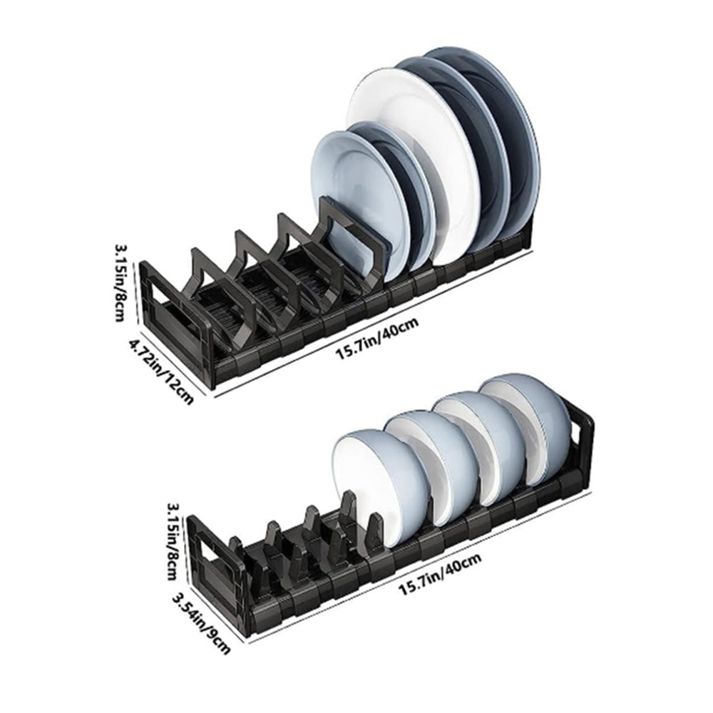 Aluminum Adjustable Cabinet Bowl Storage Shelf with Removable Card Slot