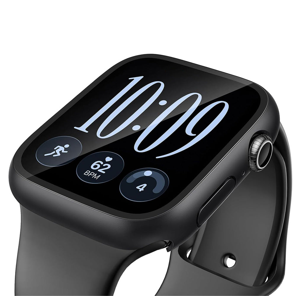 2 Piece Case and Screen Protector Set for Apple Watch Series 12-Black