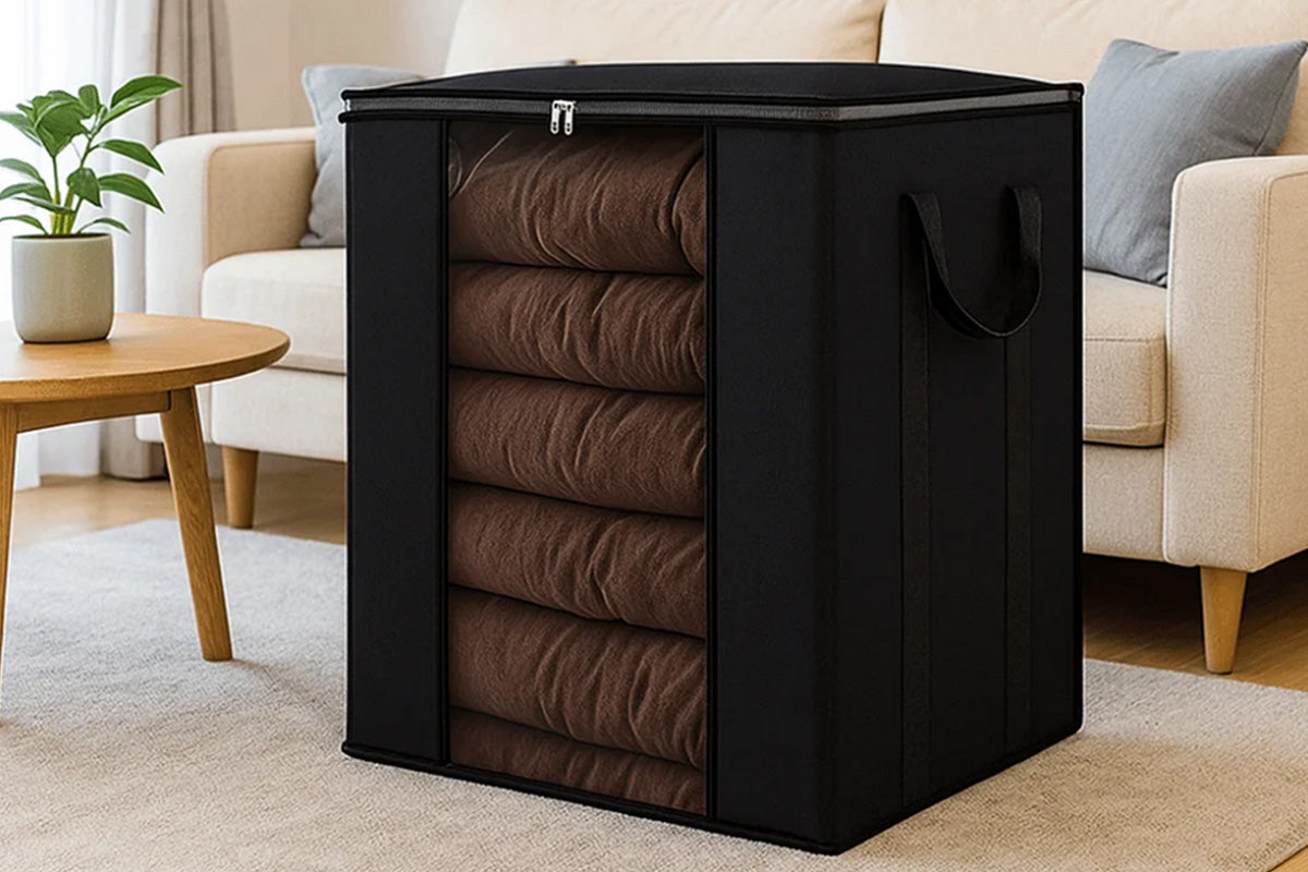 Blanket Storage Bag Extra Large Moving Clothes and Toy Foldable Container 120L