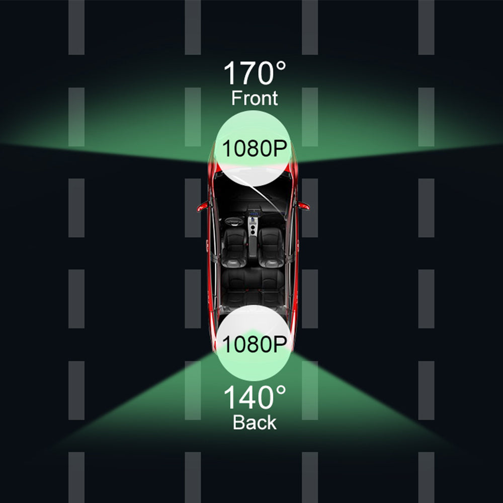 1080P Front and Rear Cameras 10 Inch Full Screen Streaming Media Dash Cam with 64GB Card
