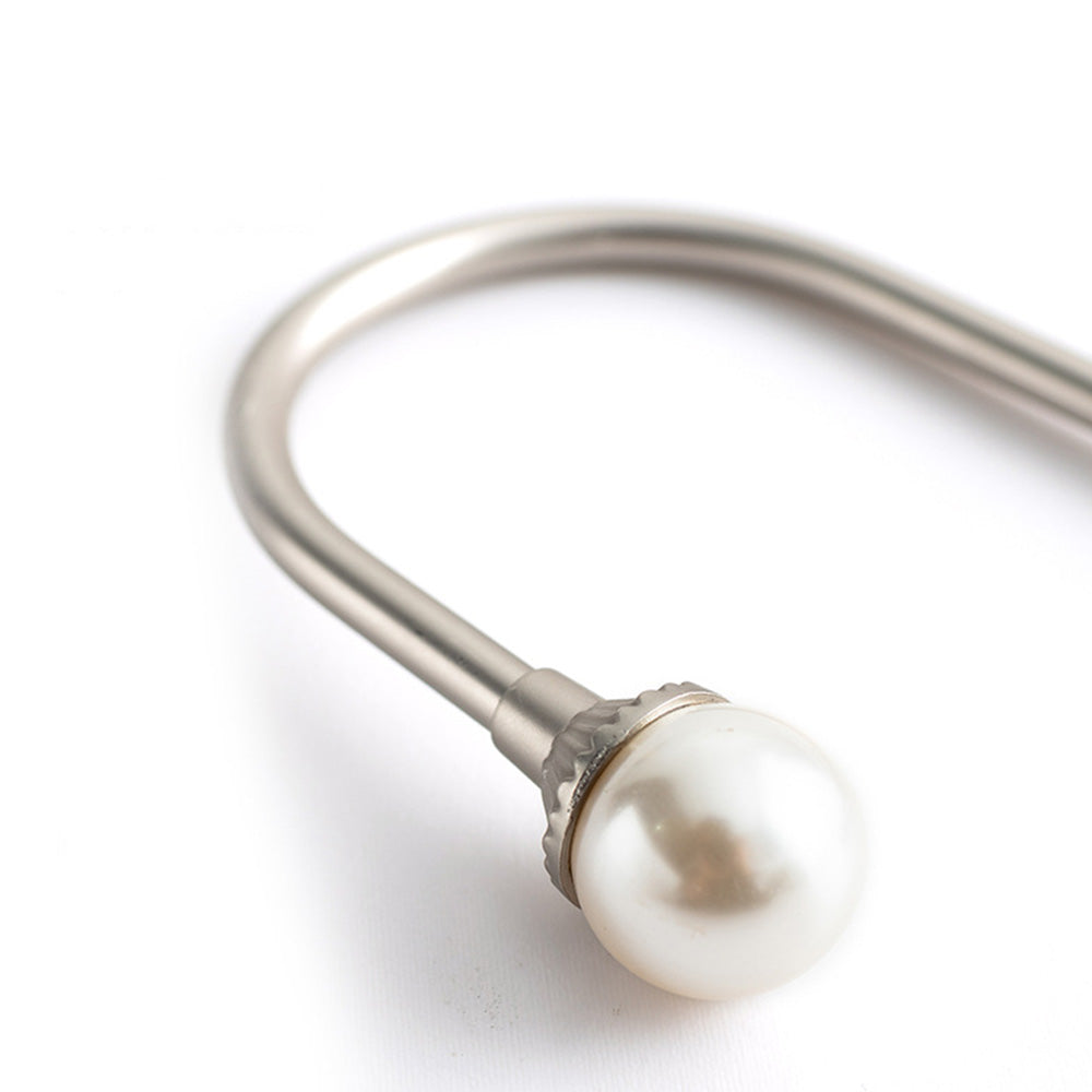 2Pcs U Shape Pearl Curtain Holdback Hooks with Screws
