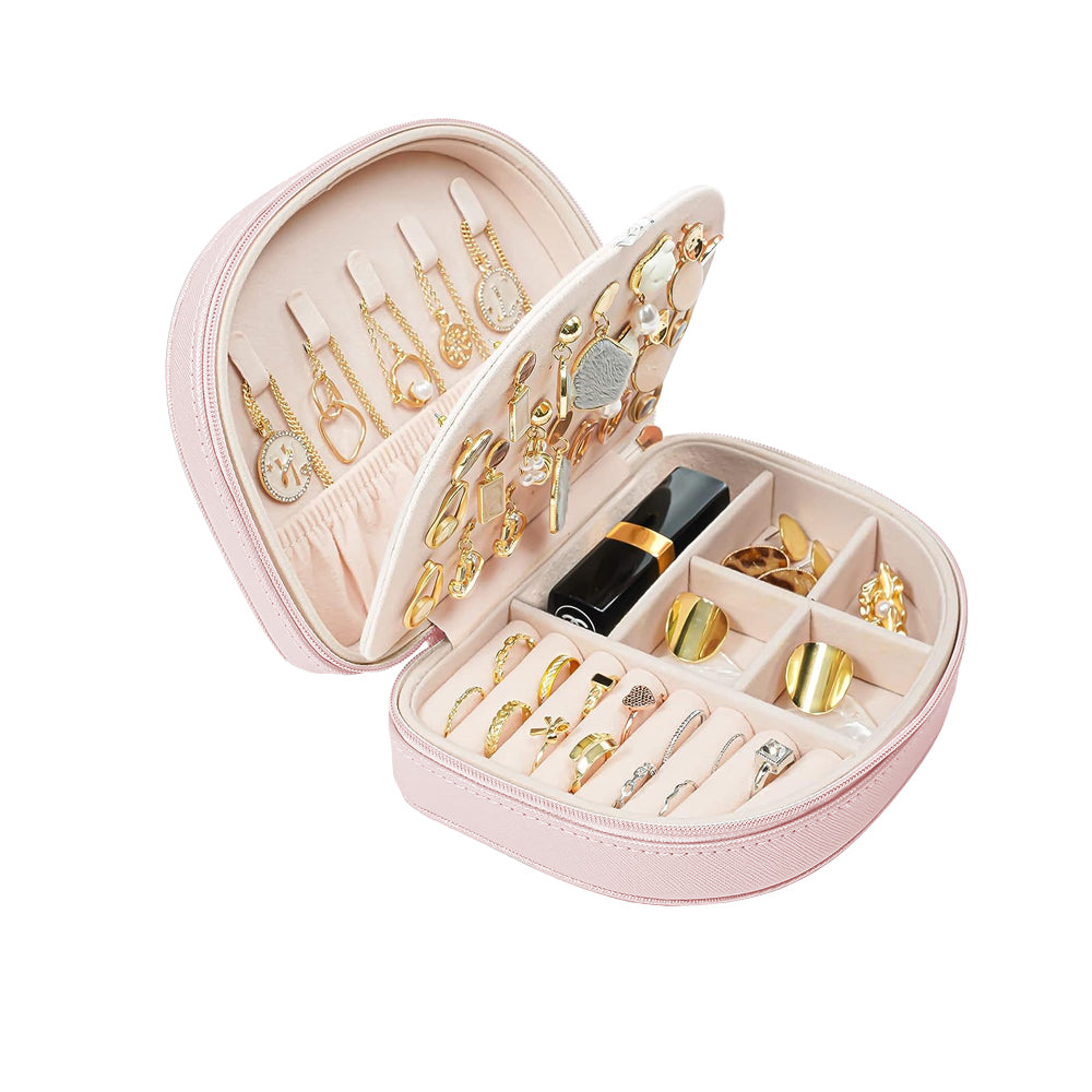 Portable Travel Jewelry Box Double Layer Jewelry Storage Case