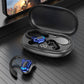Wireless Bluetooth Earphones Over Ear Waterproof Sports Earbuds With LED Display Noise Cancelling Mic