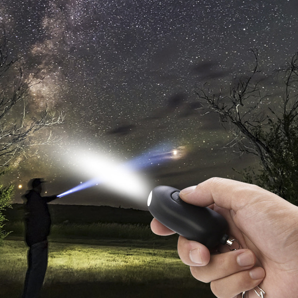 130dB Anti-Attack Rechargeable Personal Security Alarm Keychain Emergency Torch