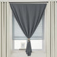 Blackout Curtains No Drill Adhesive Curtains for Bedroom Living Room Office-Grey