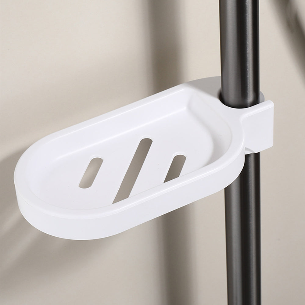Adjustable Sliding Shower Rail Soap Dish Holder for 25cm Tubes