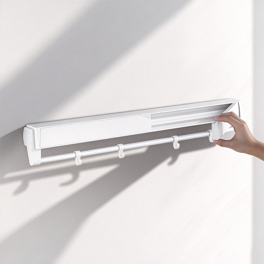 Foldable Wall Mounted Aluminum Clothes Drying Rack with Seven Rods