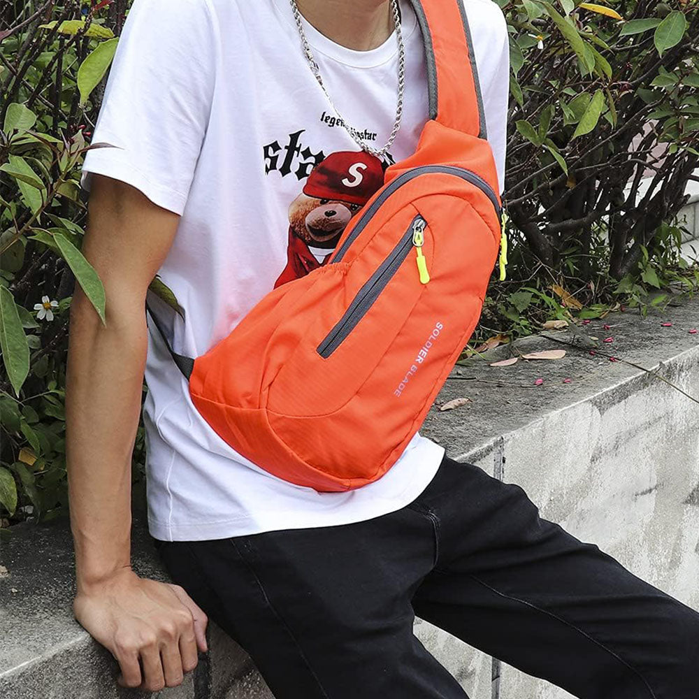Crossbody Sling Backpack Zipped Chest Bag Outdoors Hiking Bag