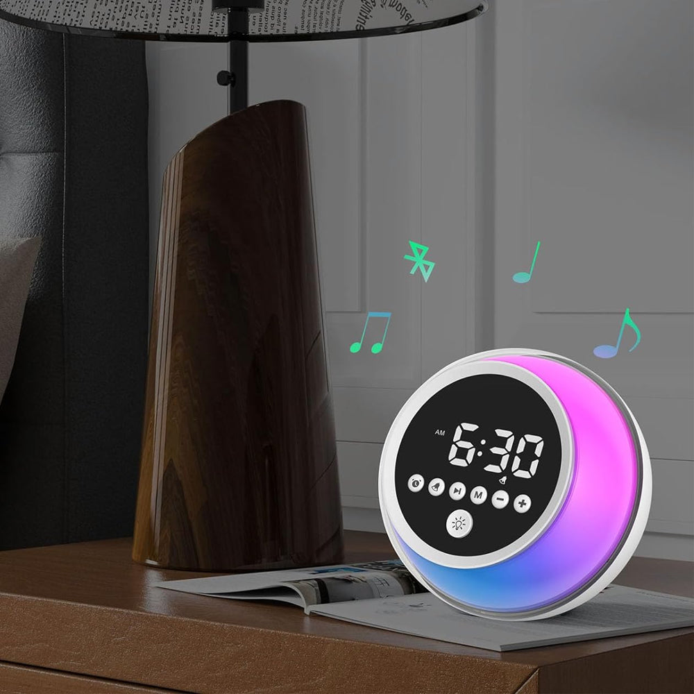 Multi-Function Alarm Clock Bluetooth Speaker LED Night Lights Kids Bedroom