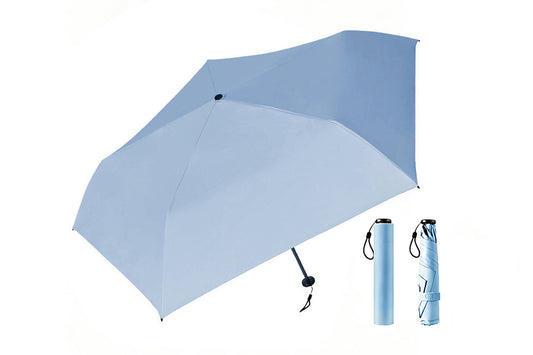 Black Coated Compact Folding Umbrella Lightweight Portable Pocket Umbrella