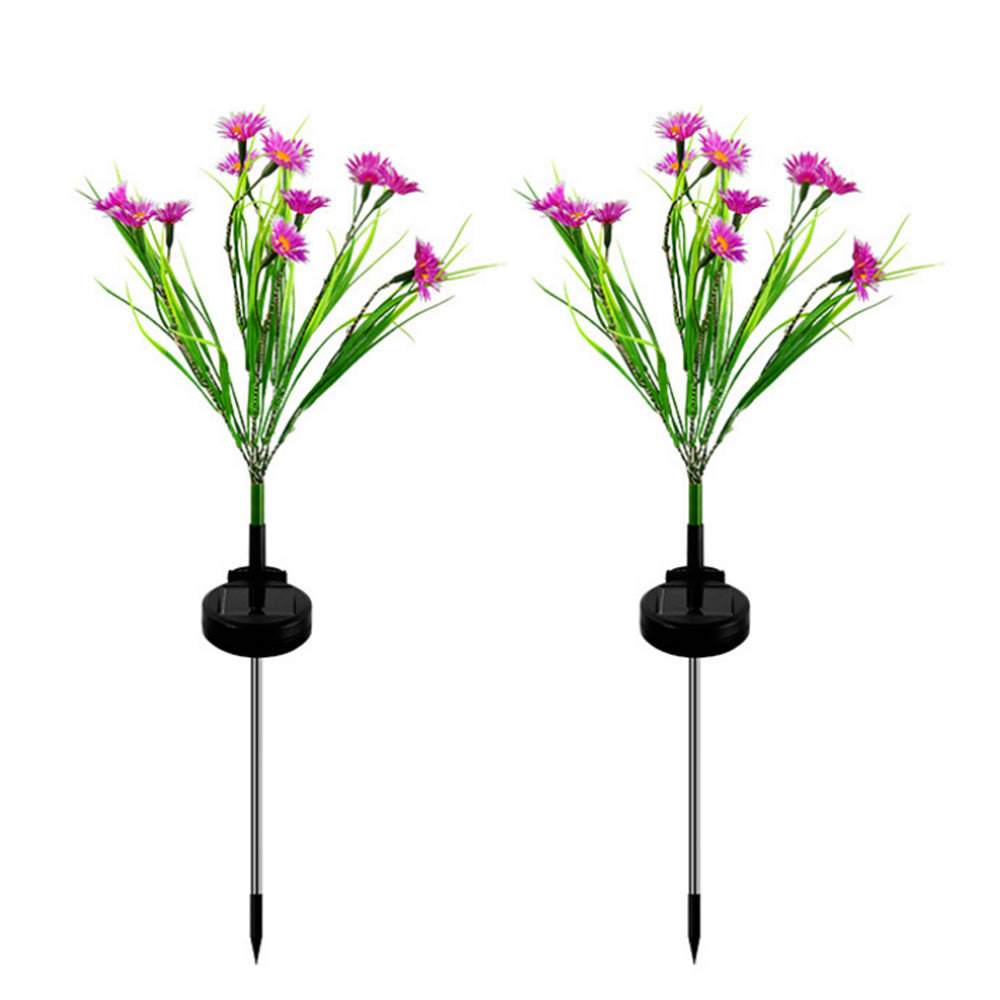 2Pcs Solar Garden Flowers Stake Light