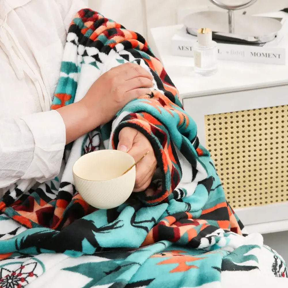 Geometry Pattern Travel Couch Bed Plush Blanket