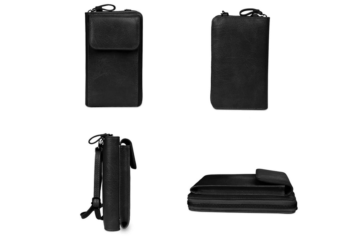 PU Leather Women Pouch Bag Mobile Phone Bag Crossbody Purse Wallet Shoulder Bag