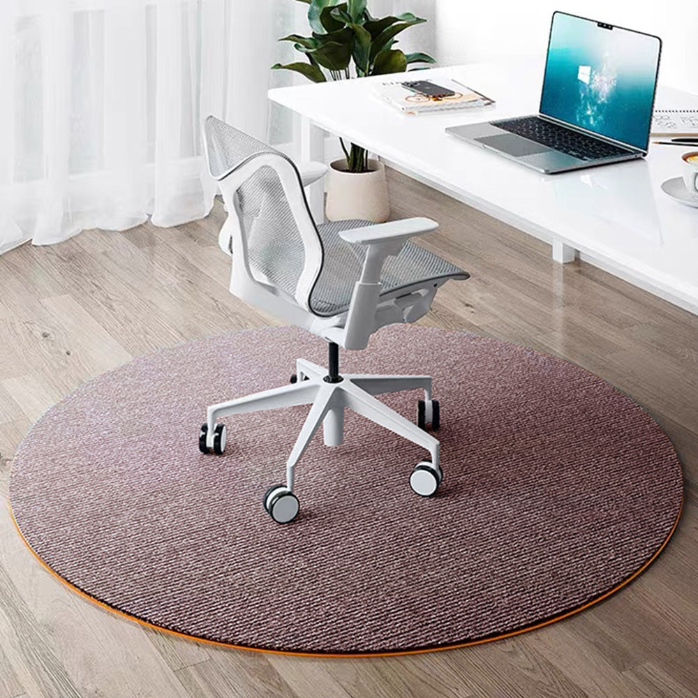 Round Office Chair Mat Anti Slip Floor Protector for Home Office-Brown