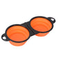 Portable Foldable Dual Pet Bowls for Cats Dogs Outdoor Home Use