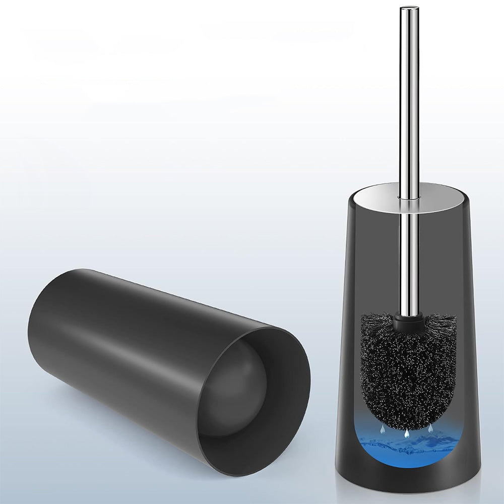 2 Pack Toilet Brush Set with 304 Stainless Steel Handle and Holder