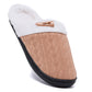 Indoor Non Slip Fuzzy Slippers for Women Warm Knitted House Shoes-Khaki