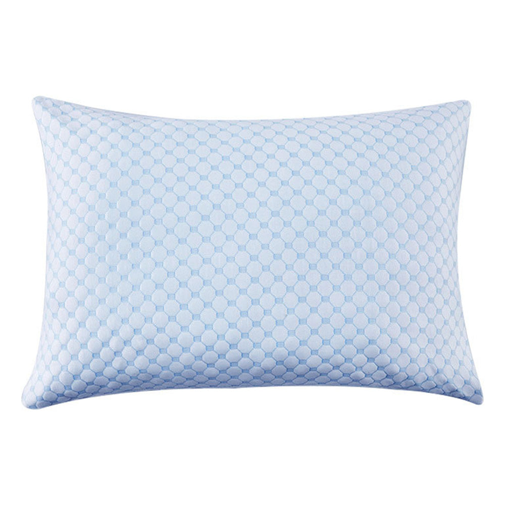 Cooling Shredded Memory Foam Pillows for Side Back Sleepers with Washable Cover-Blue