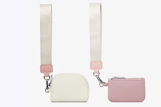 2-In-1 Dual-Pouch Wristlet Zipper Pouch Set Wallet Coin Purse Card Holder